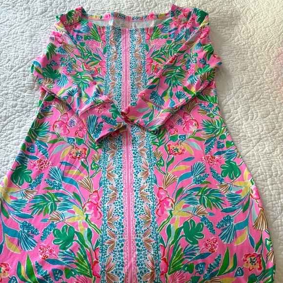 Lilly Pulitzer Pink and Green Tropical Mini Dress - Picture 1 of 2
